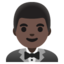 MAN IN TUXEDO emoji with dark skin tone skin tone