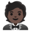 PERSON IN TUXEDO emoji with dark skin tone skin tone