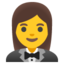 WOMAN IN TUXEDO emoji in Google's design style - Unicode 1F935-200D-2640-FE0F