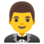 MAN IN TUXEDO emoji in Google's design style - Unicode 1F935-200D-2642-FE0F