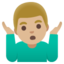 MAN SHRUGGING emoji with medium-light skin tone skin tone