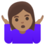 WOMAN SHRUGGING emoji with medium skin tone skin tone