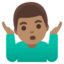 MAN SHRUGGING emoji with medium skin tone skin tone