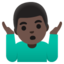 MAN SHRUGGING emoji with dark skin tone skin tone