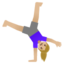 WOMAN CARTWHEELING emoji with medium-light skin tone skin tone