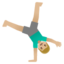 MAN CARTWHEELING emoji with medium-light skin tone skin tone