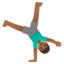 MAN CARTWHEELING emoji with medium-dark skin tone skin tone