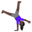 WOMAN CARTWHEELING emoji with dark skin tone skin tone