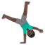 MAN CARTWHEELING emoji with dark skin tone skin tone