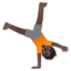 PERSON DOING CARTWHEEL emoji with dark skin tone skin tone