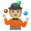 JUGGLING emoji with medium-light skin tone skin tone