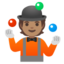 JUGGLING emoji with medium skin tone skin tone