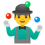 MAN JUGGLING emoji in Google's design style - Unicode 1F939-200D-2642-FE0F