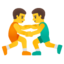 MEN WRESTLING emoji in Google's design style - Unicode 1F93C-200D-2642-FE0F