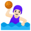 WOMAN PLAYING WATER POLO emoji with light skin tone skin tone