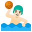 MAN PLAYING WATER POLO emoji with light skin tone skin tone