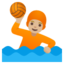 WATER POLO emoji with medium-light skin tone skin tone