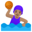 WOMAN PLAYING WATER POLO emoji with medium skin tone skin tone