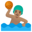 MAN PLAYING WATER POLO emoji with medium skin tone skin tone