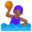 WOMAN PLAYING WATER POLO emoji with medium-dark skin tone skin tone