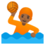 WATER POLO emoji with medium-dark skin tone skin tone