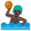 MAN PLAYING WATER POLO emoji with dark skin tone skin tone