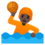 WATER POLO emoji with dark skin tone skin tone