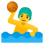 MAN PLAYING WATER POLO emoji in Google's design style - Unicode 1F93D-200D-2642-FE0F