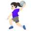 WOMAN PLAYING HANDBALL emoji with light skin tone skin tone