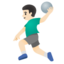 MAN PLAYING HANDBALL emoji with light skin tone skin tone