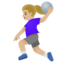 WOMAN PLAYING HANDBALL emoji with medium-light skin tone skin tone