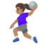 WOMAN PLAYING HANDBALL emoji with medium skin tone skin tone