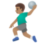 MAN PLAYING HANDBALL emoji with medium skin tone skin tone