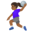 WOMAN PLAYING HANDBALL emoji with medium-dark skin tone skin tone