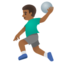 MAN PLAYING HANDBALL emoji with medium-dark skin tone skin tone