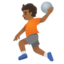 HANDBALL emoji with medium-dark skin tone skin tone