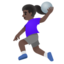 WOMAN PLAYING HANDBALL emoji with dark skin tone skin tone