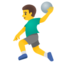 MAN PLAYING HANDBALL emoji in Google's design style - Unicode 1F93E-200D-2642-FE0F