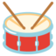 DRUM WITH DRUMSTICKS emoji in Google's design style - Unicode 1F941