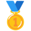 FIRST PLACE MEDAL emoji in Google's design style - Unicode 1F947