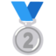 SECOND PLACE MEDAL emoji in Google's design style - Unicode 1F948