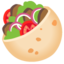 STUFFED FLATBREAD emoji in Google's design style - Unicode 1F959