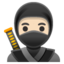 NINJA emoji with light skin tone skin tone