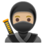 NINJA emoji with medium-light skin tone skin tone