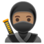 NINJA emoji with medium skin tone skin tone