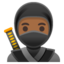 NINJA emoji with medium-dark skin tone skin tone