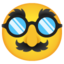 DISGUISED FACE emoji in Google's design style - Unicode 1F978