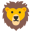 LION FACE emoji in Google's design style - Unicode 1F981