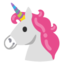 UNICORN FACE emoji in Google's design style - Unicode 1F984