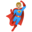 MAN SUPERHERO emoji with medium-light skin tone skin tone